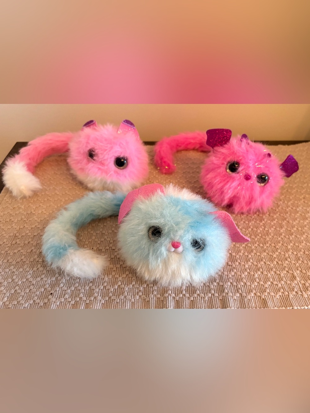 Lot of 3 Skyrocket Pomsies Interactive Plush Pets
